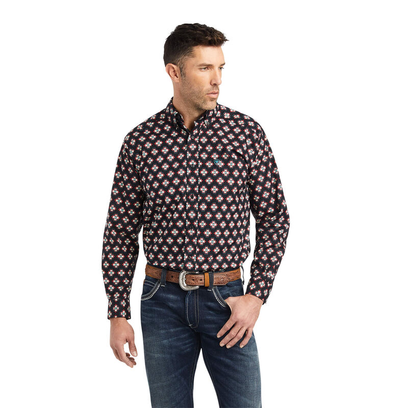 Ariat Hemden Herren - Kasey Classic Fit Schwarz/Rot/Weiß ( QAWLK-6915 )